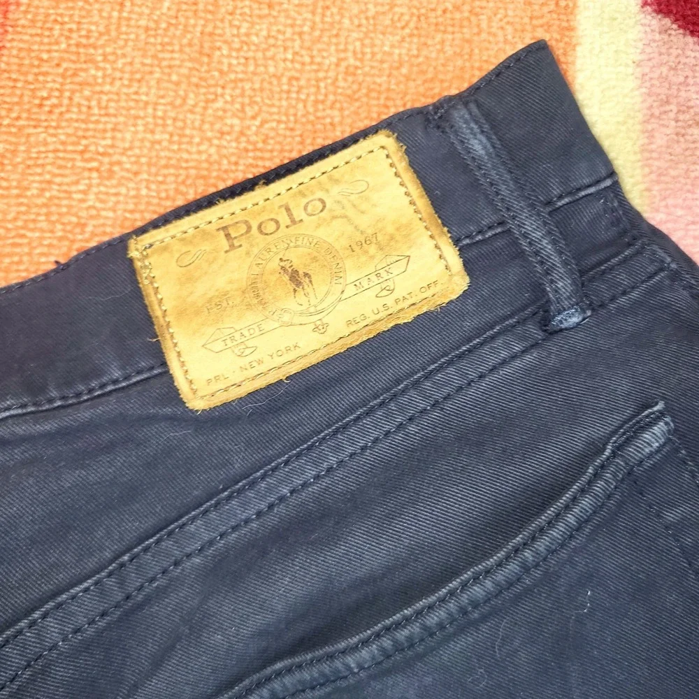Polo Ralph Lauren Men's 29x34 Blue Button Fly‎ Straight Leg Pants Trousers